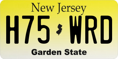 NJ license plate H75WRD