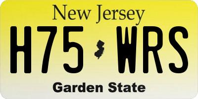 NJ license plate H75WRS