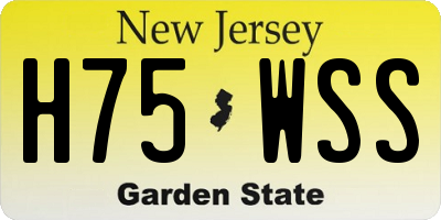 NJ license plate H75WSS