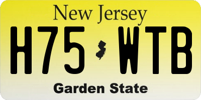 NJ license plate H75WTB