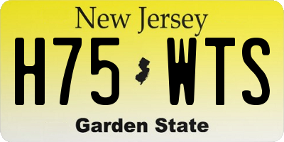 NJ license plate H75WTS