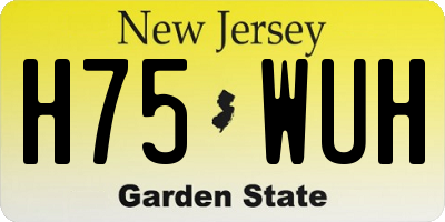 NJ license plate H75WUH
