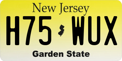 NJ license plate H75WUX