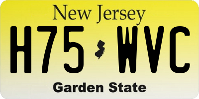 NJ license plate H75WVC