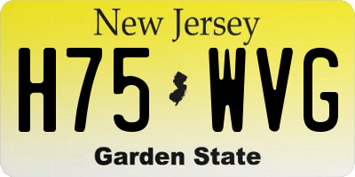 NJ license plate H75WVG