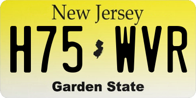 NJ license plate H75WVR