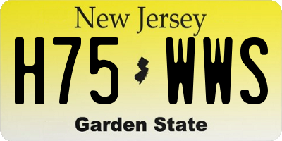 NJ license plate H75WWS