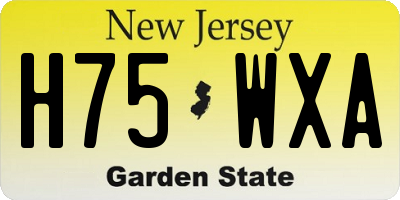 NJ license plate H75WXA