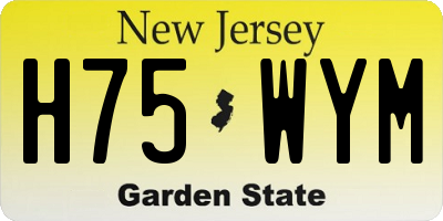 NJ license plate H75WYM