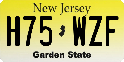 NJ license plate H75WZF