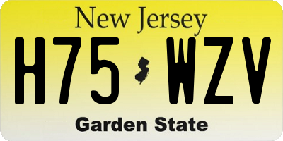 NJ license plate H75WZV