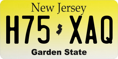 NJ license plate H75XAQ