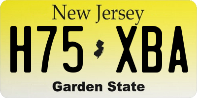 NJ license plate H75XBA