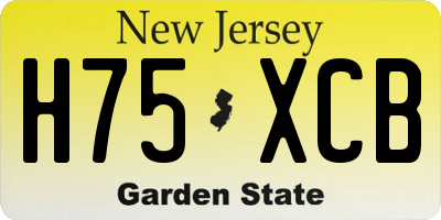 NJ license plate H75XCB