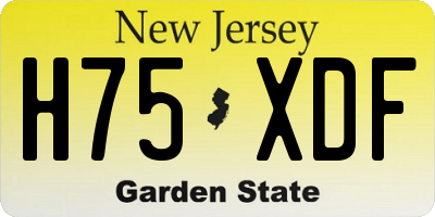 NJ license plate H75XDF