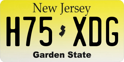 NJ license plate H75XDG