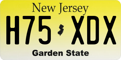 NJ license plate H75XDX