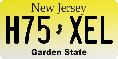NJ license plate H75XEL