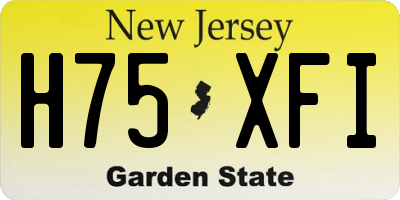 NJ license plate H75XFI