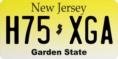 NJ license plate H75XGA
