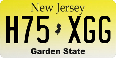 NJ license plate H75XGG