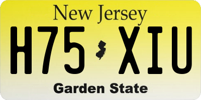 NJ license plate H75XIU