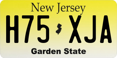 NJ license plate H75XJA