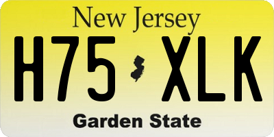NJ license plate H75XLK