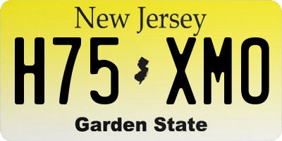 NJ license plate H75XMO