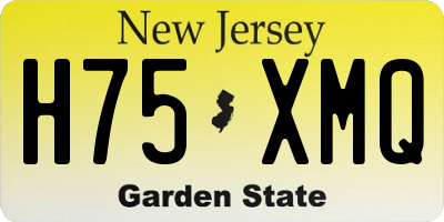 NJ license plate H75XMQ