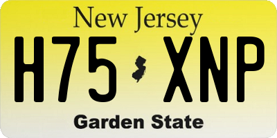 NJ license plate H75XNP