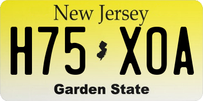 NJ license plate H75XOA