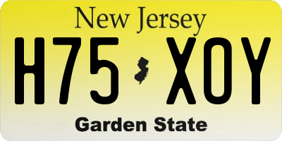 NJ license plate H75XOY
