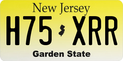 NJ license plate H75XRR
