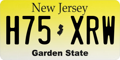 NJ license plate H75XRW