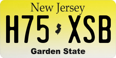 NJ license plate H75XSB