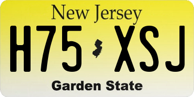 NJ license plate H75XSJ