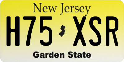 NJ license plate H75XSR