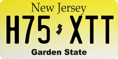 NJ license plate H75XTT