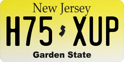 NJ license plate H75XUP