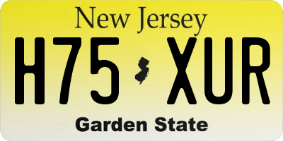 NJ license plate H75XUR