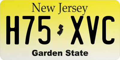 NJ license plate H75XVC