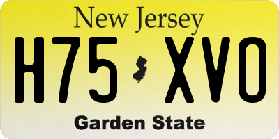 NJ license plate H75XVO