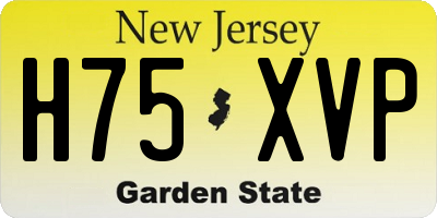 NJ license plate H75XVP