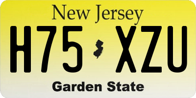NJ license plate H75XZU