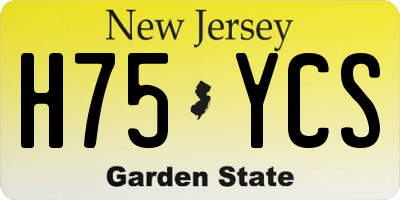 NJ license plate H75YCS