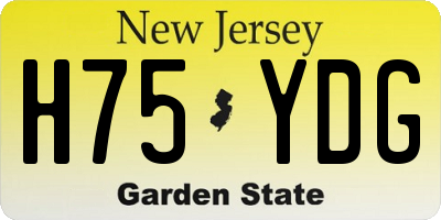 NJ license plate H75YDG