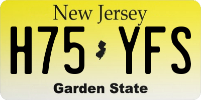 NJ license plate H75YFS