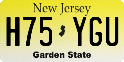 NJ license plate H75YGU