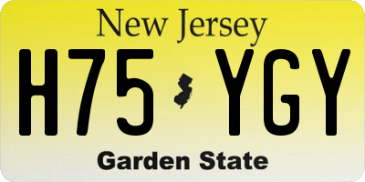 NJ license plate H75YGY